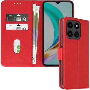 Avizar Honor X6b Red Vegan Leather Wallet & Video Holder - Phone Case Avizar Honor X6b Red Vegan Leather Wallet & Video Holder - Phone Case