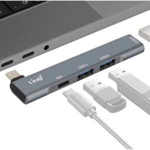 LinQ Hub USB-C - 60W Power Delivery - 3 USB 3.0/2.0 - Argent - Publicité LinQ Hub USB-C - 60W Power Delivery - 3 USB 3.0/2.0 - Argent - Publicité