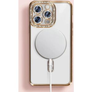Coque diamant pour iPhone 14 Pro Or - Couverture en strass de luxe - Publicité Coque diamant pour iPhone 14 Pro Or - Couverture en strass de luxe - Publicité