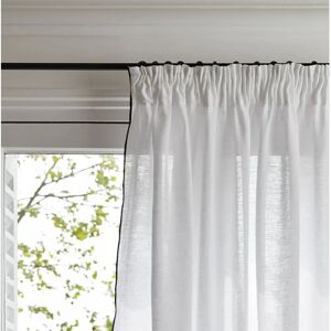 Madura White Linen Curtain with Black Piping - Curtain Madura White Linen Curtain with Black Piping - Curtain