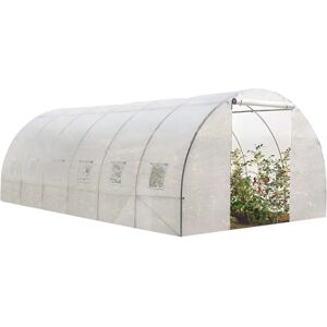 IDMARKET Crimée 6x3 m - Serre Tunnel - 18m² Blanc - Publicité IDMARKET Crimée 6x3 m - Serre Tunnel - 18m² Blanc - Publicité