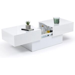 Idmarket - Table basse coulissante Marta - Bois blanc - Publicité Idmarket - Table basse coulissante Marta - Bois blanc - Publicité