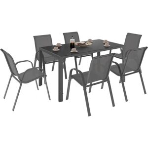 Set di mobili da giardino Idmarket Madrid - Tavolo 150cm & 6 sedie Set di mobili da giardino Idmarket Madrid - Tavolo 150cm & 6 sedie