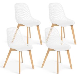 Idmarket Mandy Lot de 4 Chaises Blanches - Publicité Idmarket Mandy Lot de 4 Chaises Blanches - Publicité