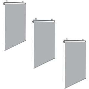 Set de 3 stores enrouleurs extérieurs, 124x225cm, gris clair - Publicité Set de 3 stores enrouleurs extérieurs, 124x225cm, gris clair - Publicité