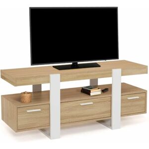 IDMARKET Phoenix TV-Möbel - 116cm - Weiß / Holz - Für 40" TV IDMARKET Phoenix TV-Möbel - 116cm - Weiß / Holz - Für 40" TV