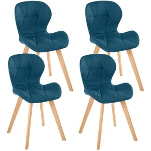 IDMARKET Set di 4 Sedie ROBINE - Blu Papera IDMARKET Set di 4 Sedie ROBINE - Blu Papera