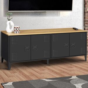 Idmarket Ester Buffet industriel 4 portes - 140cm - Publicité Idmarket Ester Buffet industriel 4 portes - 140cm - Publicité