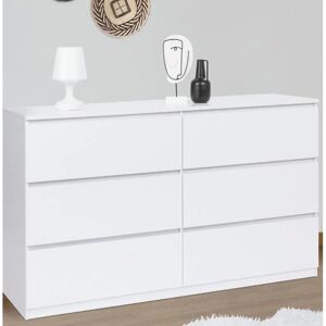 IDMARKET Tomi Kommode XXL 6 Schubladen 140cm Holz Weiß - Schubladenkommode IDMARKET Tomi Kommode XXL 6 Schubladen 140cm Holz Weiß - Schubladenkommode