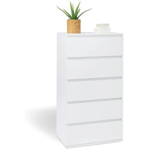 IDMARKET Weißer 5-Schubladen TOMI Kommode - Möbel IDMARKET Weißer 5-Schubladen TOMI Kommode - Möbel