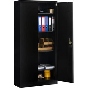 IDMARKET Büro-Schrank - Verstellbare Regale - Schwarz IDMARKET Büro-Schrank - Verstellbare Regale - Schwarz
