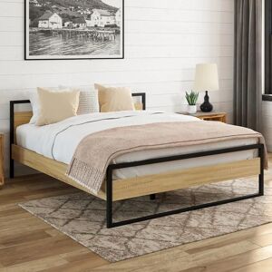 Idmarket Detroit Bett - Industrieller Stil, 140x190, Schwarzes Metall Idmarket Detroit Bett - Industrieller Stil, 140x190, Schwarzes Metall