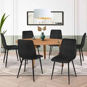 IDMARKET - MILA - Samt - Schwarz - Esszimmerstuhl IDMARKET - MILA - Samt - Schwarz - Esszimmerstuhl