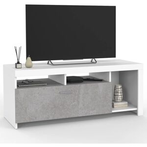 Meuble TV et armoire en béton blanc 110 cm - Idmarket - Publicité Meuble TV et armoire en béton blanc 110 cm - Idmarket - Publicité