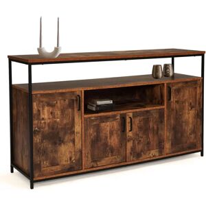IDMARKET Dayton Industrieller Sideboard 4 Türen 140cm IDMARKET Dayton Industrieller Sideboard 4 Türen 140cm