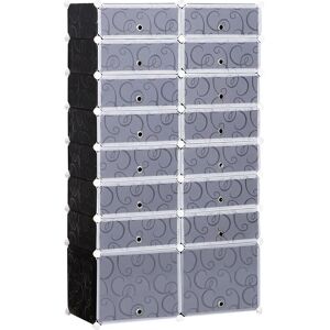 HOMCOM Armoire à Chaussures Modulable - 14 Cubes, Noir & Blanc - Publicité HOMCOM Armoire à Chaussures Modulable - 14 Cubes, Noir & Blanc - Publicité