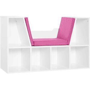 Libreria Homcom Rosa con Sedile e Spazio di Archiviazione Libreria Homcom Rosa con Sedile e Spazio di Archiviazione