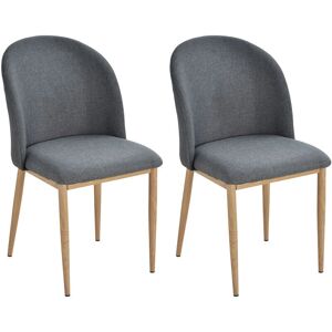 HOMCOM Chaises de salle à manger scandinaves gris Lot de 2 - Publicité HOMCOM Chaises de salle à manger scandinaves gris Lot de 2 - Publicité