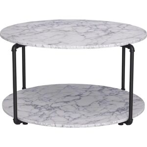 HOMCOM Table basse ronde blanc/noir - 80cm - Publicité HOMCOM Table basse ronde blanc/noir - 80cm - Publicité