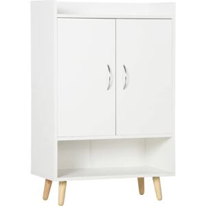 HOMCOM Meuble à chaussures - Style scandinave, 2 portes, 4 étagères, Blanc - Publicité HOMCOM Meuble à chaussures - Style scandinave, 2 portes, 4 étagères, Blanc - Publicité