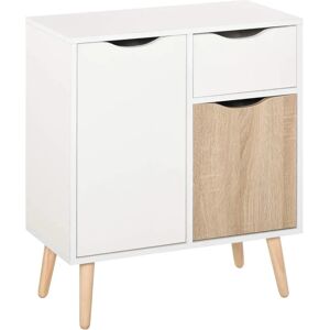 HOMCOM Mobile di stoccaggio Scandinavo - Bianco & Rovere chiaro HOMCOM Mobile di stoccaggio Scandinavo - Bianco & Rovere chiaro