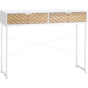 Table console style industriel avec 2 tiroirs - aspect bois clair - Publicité Table console style industriel avec 2 tiroirs - aspect bois clair - Publicité