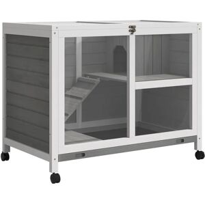 Cage à Lapin PawHut - Enclos en Bois à 2 Niveaux avec Toit Verrouillable - Publicité Cage à Lapin PawHut - Enclos en Bois à 2 Niveaux avec Toit Verrouillable - Publicité