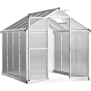 Serre de jardin en aluminium et polycarbonate Outsunny - 4,6 m², 2,42L x 1,9l x 1,95H m - Publicité Serre de jardin en aluminium et polycarbonate Outsunny - 4,6 m², 2,42L x 1,9l x 1,95H m - Publicité