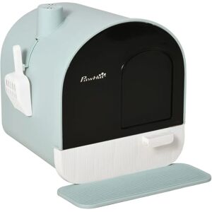 PawHut Casa di lettiera per gatti verde con porta, paletta, filtro - Casa gatto PawHut Casa di lettiera per gatti verde con porta, paletta, filtro - Casa gatto