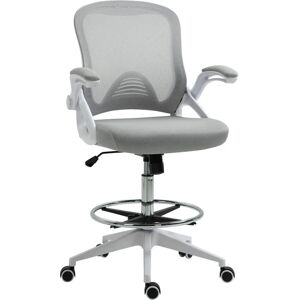 Fauteuil de bureau Vinsetto réglable et pivotant à 360° - Gris et blanc - Publicité Fauteuil de bureau Vinsetto réglable et pivotant à 360° - Gris et blanc - Publicité