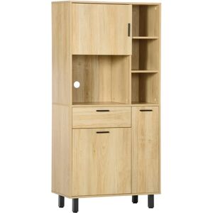 HOMCOM Buffet da Cucina - Spazio Multiuso - 3 Porte, 4 Nicchie, Cassetto - Piedi in Metallo Nero HOMCOM Buffet da Cucina - Spazio Multiuso - 3 Porte, 4 Nicchie, Cassetto - Piedi in Metallo Nero