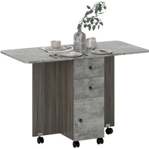 HOMCOM Table Pliable de Cuisine - 2 Tiroirs, Placard, Étagère - Gris - Publicité HOMCOM Table Pliable de Cuisine - 2 Tiroirs, Placard, Étagère - Gris - Publicité