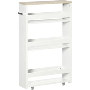 Chariot de rangement Kleankin 3 niveaux Blanc Organisateur compact pour salle de bains et cuisine - Publicité Chariot de rangement Kleankin 3 niveaux Blanc Organisateur compact pour salle de bains et cuisine - Publicité
