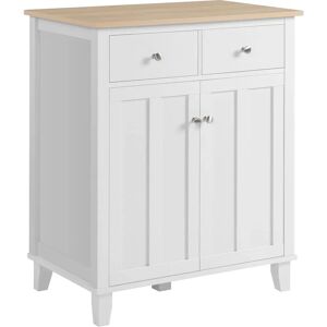 HOMCOM Meuble de rangement blanc et effet bois - 76 x 48 x 91 cm - Publicité HOMCOM Meuble de rangement blanc et effet bois - 76 x 48 x 91 cm - Publicité