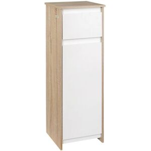 Armoire de salle de bain Kleankin - MDF Blanc/Marron - Design moderne - Publicité Armoire de salle de bain Kleankin - MDF Blanc/Marron - Design moderne - Publicité