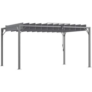 Pergola in alluminio Outsunny con lamelle regolabili - Grigio Pergola in alluminio Outsunny con lamelle regolabili - Grigio