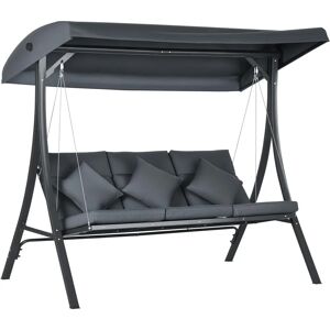 Balancelle de jardin Outsunny 3 places avec toit réglable - Publicité Balancelle de jardin Outsunny 3 places avec toit réglable - Publicité