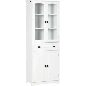 HOMCOM Buffet de Cuisine Blanc avec Portes en Verre - 4 Portes, 1 Tiroir - Publicité HOMCOM Buffet de Cuisine Blanc avec Portes en Verre - 4 Portes, 1 Tiroir - Publicité