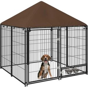 PawHut Enclos extérieur pour chiens - Métal Oxford résistant aux intempéries 141x141x151cm - Noir - Publicité PawHut Enclos extérieur pour chiens - Métal Oxford résistant aux intempéries 141x141x151cm - Noir - Publicité