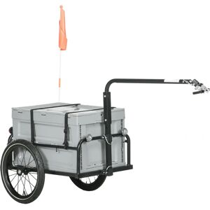 Remorque à vélo HOMCOM - 65L Gris, Pliable & Amovible - Publicité Remorque à vélo HOMCOM - 65L Gris, Pliable & Amovible - Publicité