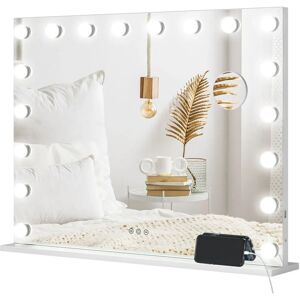 Miroir Maquillage HOMCOM avec LED, 10x, USB - Publicité Miroir Maquillage HOMCOM avec LED, 10x, USB - Publicité