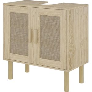 Mueble de baño HOMCOM con puertas de ratán - 60x30x60cm Mueble de baño HOMCOM con puertas de ratán - 60x30x60cm