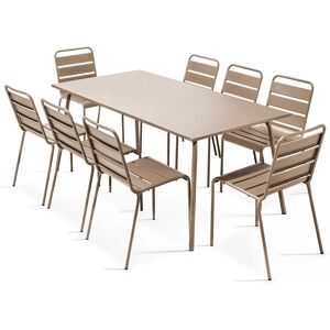 Ensemble de Jardin Oviala - Table rectangulaire et 8 chaises - Taupe - Publicité Ensemble de Jardin Oviala - Table rectangulaire et 8 chaises - Taupe - Publicité