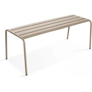 Banquette de jardin en acier Oviala - Taupe - 120x46x52cm - Publicité Banquette de jardin en acier Oviala - Taupe - 120x46x52cm - Publicité