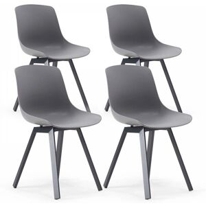 Oviala - Juego de 4 sillas de exterior escandinavas - Gris antracita Oviala - Juego de 4 sillas de exterior escandinavas - Gris antracita