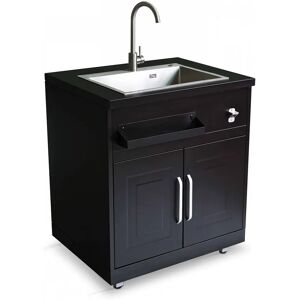 Mueble fregadero exterior negro - Oviala 81x96x66cm Mueble fregadero exterior negro - Oviala 81x96x66cm