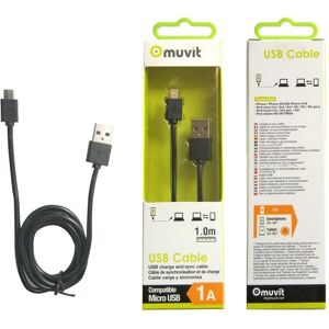 Micro-USB naar USB 2.0 1A veerkabel - 1m Micro-USB naar USB 2.0 1A veerkabel - 1m