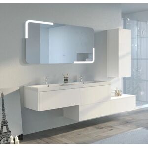 Distribain Meuble double vasque - Blanc - Meuble de salle de bain - Publicité Distribain Meuble double vasque - Blanc - Meuble de salle de bain - Publicité