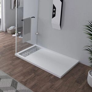 Distribain - CANTO Blanc - 120x80 - Gel coat - Receveur de douche - Publicité Distribain - CANTO Blanc - 120x80 - Gel coat - Receveur de douche - Publicité