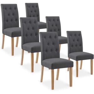 Lot de 6 chaises capitonnées gris - Intense Deco - Publicité Lot de 6 chaises capitonnées gris - Intense Deco - Publicité